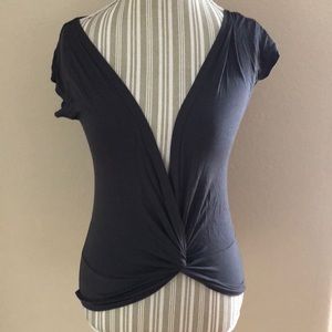 Express Charcoal Grey Wrap Tee